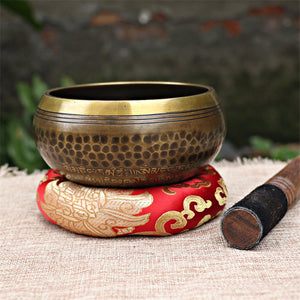 12cm Copper Singing Bowl Manual Tapping Metal Craft Buddhist Bowl Religious Tibetan Meditation Music Bowl Musical Instrument acacuss