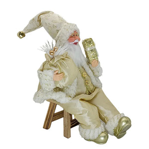 14'' Sitting Santa Claus Figurines Christmas Figure Decorations Hanging Xmas Tree Ornaments Santa Doll Toy Collectible 69HF acacuss