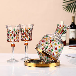 1500ml Creativity Crystal Glass Cup Rotation Tumbler Wine Aerator Decanter Glass Cup For Wine Glasses Mug Cup Creative Gifts acacuss