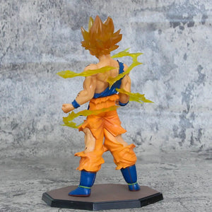 17cm Anime Dragon Ball Super Saiyan One Son Goku Figure Kakarotto Battle Damage Posed Desktop Ornaments Classic Decoration acacuss