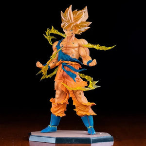 17cm Anime Dragon Ball Super Saiyan One Son Goku Figure Kakarotto Battle Damage Posed Desktop Ornaments Classic Decoration acacuss