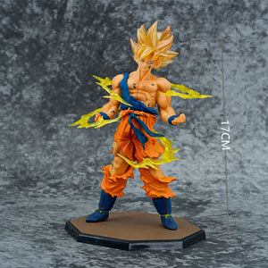 17cm Anime Dragon Ball Super Saiyan One Son Goku Figure Kakarotto Battle Damage Posed Desktop Ornaments Classic Decoration acacuss