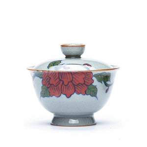 180ml Chinese Gaiwan Teapot Ceramics Kung Fu Tea Set Porcelain Floral Tea Bowl Tea Cups for Travel Teaware Tureen Pu'er Kettle acacuss