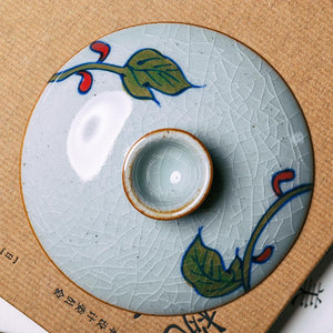 180ml Chinese Gaiwan Teapot Ceramics Kung Fu Tea Set Porcelain Floral Tea Bowl Tea Cups for Travel Teaware Tureen Pu'er Kettle acacuss