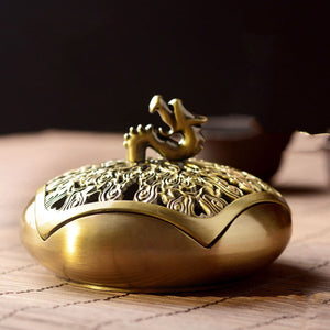 1PC Delicate Bronze Ruyi Plate Copper Incense Burner Stick Holder Zen Garden Temples Studios Home Decor Comfort Incense Burner acacuss