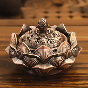 1PC Delicate Bronze Ruyi Plate Copper Incense Burner Stick Holder Zen Garden Temples Studios Home Decor Comfort Incense Burner acacuss