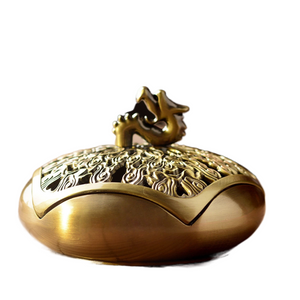 1PC Delicate Bronze Ruyi Plate Copper Incense Burner Stick Holder Zen Garden Temples Studios Home Decor Comfort Incense Burner acacuss