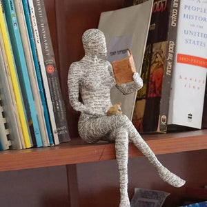 1PC Reading Woman Resin Statue Desktop Decoration Ornament Home Living Room Bedroom Decoration Home Sculpture Ornaments Decor acacuss