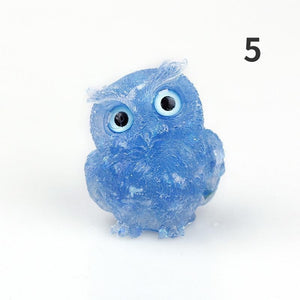 1PCS Nwe Crystal Stone Gravel Owl Animal Crafts Hand Made Small Figurines DIY Resin Table Decor Home Decor Collect Gifts 2023 acacuss