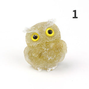 1PCS Nwe Crystal Stone Gravel Owl Animal Crafts Hand Made Small Figurines DIY Resin Table Decor Home Decor Collect Gifts 2023 acacuss