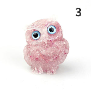 1PCS Nwe Crystal Stone Gravel Owl Animal Crafts Hand Made Small Figurines DIY Resin Table Decor Home Decor Collect Gifts 2023 acacuss