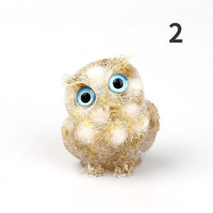 1PCS Nwe Crystal Stone Gravel Owl Animal Crafts Hand Made Small Figurines DIY Resin Table Decor Home Decor Collect Gifts 2023 acacuss