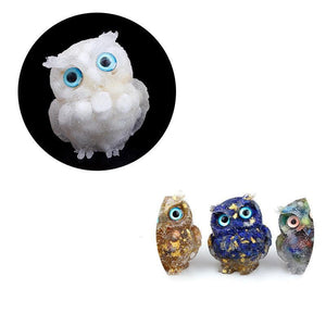 1PCS Nwe Crystal Stone Gravel Owl Animal Crafts Hand Made Small Figurines DIY Resin Table Decor Home Decor Collect Gifts 2023 acacuss