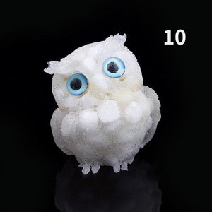 1PCS Nwe Crystal Stone Gravel Owl Animal Crafts Hand Made Small Figurines DIY Resin Table Decor Home Decor Collect Gifts 2023 acacuss