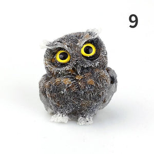 1PCS Nwe Crystal Stone Gravel Owl Animal Crafts Hand Made Small Figurines DIY Resin Table Decor Home Decor Collect Gifts 2023 acacuss