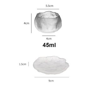 1Pc Japanese Handmade Hammer Pattern Tea Cup Transparent Matte Kungfu Tea Cup Frozen Coaster Wine Cup Home Office Drinkware 45ml acacuss