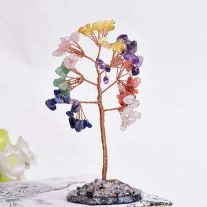 1Pc Natural Crystal Money Tree Gravel Specimen Stone Feng Shui Ornaments Tree of Life Figurines & Agate Slice Stand Home Decor acacuss