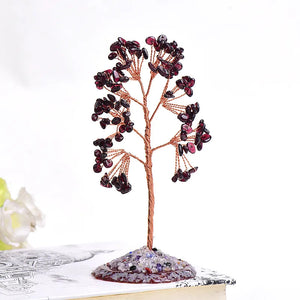 1Pc Natural Crystal Money Tree Gravel Specimen Stone Feng Shui Ornaments Tree of Life Figurines & Agate Slice Stand Home Decor acacuss