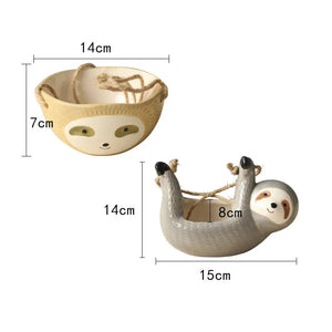 1Pcs Ceramic Hanging Plant Pots Scindapsus Chlorophytum Hanging Flower Basket Flower Pot Cartoons Animal Vase Garden Decoration acacuss