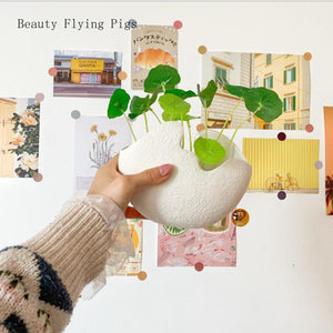 1Pcs Modern pastoral Nordic style White ceramics Egg Shell vase flower pot home desktop ornaments flower arrangement decoration acacuss