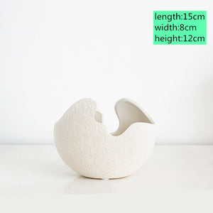 1Pcs Modern pastoral Nordic style White ceramics Egg Shell vase flower pot home desktop ornaments flower arrangement decoration acacuss