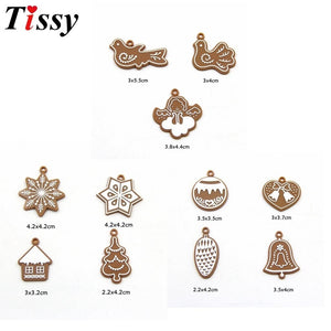 1Set Rubber Gingerbread Man Christmas Hanging Ornaments Colorful Rubber Pendant For Chrismas DIY Gifts Wrapping Decorations acacuss