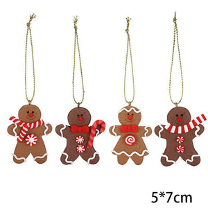 1Set Rubber Gingerbread Man Christmas Hanging Ornaments Colorful Rubber Pendant For Chrismas DIY Gifts Wrapping Decorations acacuss
