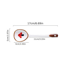1pc Ceramic Spoon Rice Spoon Cartoon Cute Soup Spoon Household Tableware Long Handle Spoon acacuss
