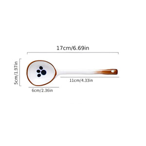 1pc Ceramic Spoon Rice Spoon Cartoon Cute Soup Spoon Household Tableware Long Handle Spoon acacuss
