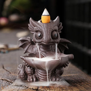 1pc Ceramic Waterfall Incense Burner, Vintage Dragon Backflow Incense Burner, Household Burner Catcher Holder (Without Incense) acacuss