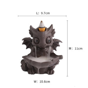 1pc Ceramic Waterfall Incense Burner, Vintage Dragon Backflow Incense Burner, Household Burner Catcher Holder (Without Incense) acacuss
