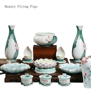 1pc Ceramic household Buddhist tools set for worshipping Buddha statues, Guanyin statues, household items Fruit tray, holy water acacuss