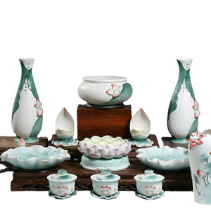 1pc Ceramic household Buddhist tools set for worshipping Buddha statues, Guanyin statues, household items Fruit tray, holy water acacuss