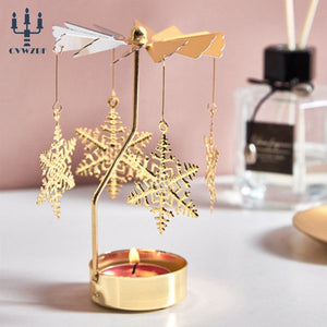 1pc Metal Hot Rotating Candle Holder Christmas Rotating Candle Holder Dinner Party Wedding Party Candle Holder Decoration Gift acacuss