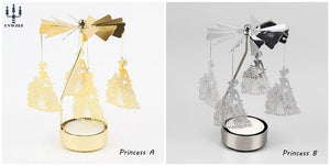 1pc Metal Hot Rotating Candle Holder Christmas Rotating Candle Holder Dinner Party Wedding Party Candle Holder Decoration Gift acacuss