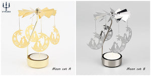 1pc Metal Hot Rotating Candle Holder Christmas Rotating Candle Holder Dinner Party Wedding Party Candle Holder Decoration Gift acacuss