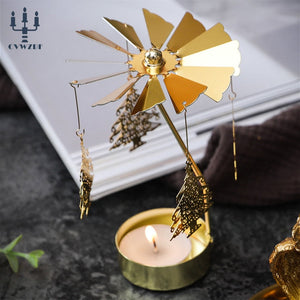 1pc Metal Hot Rotating Candle Holder Christmas Rotating Candle Holder Dinner Party Wedding Party Candle Holder Decoration Gift acacuss
