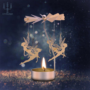 1pc Metal Hot Rotating Candle Holder Christmas Rotating Candle Holder Dinner Party Wedding Party Candle Holder Decoration Gift acacuss