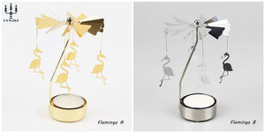 1pc Metal Hot Rotating Candle Holder Christmas Rotating Candle Holder Dinner Party Wedding Party Candle Holder Decoration Gift acacuss