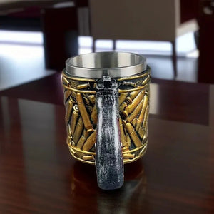 1pc, Stainless Steel Bullet Pattern Beer Mug - Perfect for Summer and Winter Drinks, Coffee, and Water - Ideal Gift for Birthday acacuss