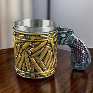 1pc, Stainless Steel Bullet Pattern Beer Mug - Perfect for Summer and Winter Drinks, Coffee, and Water - Ideal Gift for Birthday acacuss