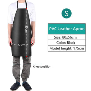 1pc Waterproof Oilproof Apron PVC Leather Heavy Duty Apron For Cleaner Cooking Grill Kitchen Multi-Sizes Kitchen Aprons acacuss