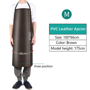 1pc Waterproof Oilproof Apron PVC Leather Heavy Duty Apron For Cleaner Cooking Grill Kitchen Multi-Sizes Kitchen Aprons acacuss