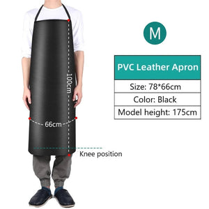 1pc Waterproof Oilproof Apron PVC Leather Heavy Duty Apron For Cleaner Cooking Grill Kitchen Multi-Sizes Kitchen Aprons acacuss