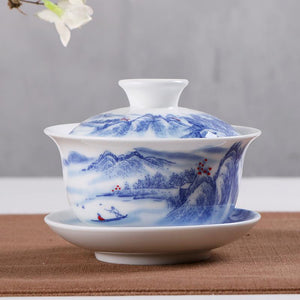 1pcs 150ml Ceramics Gaiwan Tea Tureen Chinese Style Porcelain Pot Set Travel Kettle Hand Painted Teacups Teaware Accessories acacuss