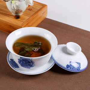 1pcs 150ml Ceramics Gaiwan Tea Tureen Chinese Style Porcelain Pot Set Travel Kettle Hand Painted Teacups Teaware Accessories acacuss