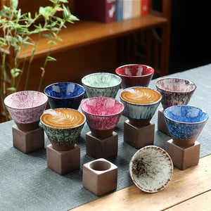 1pcs 200ml conical coffee cup stoneware creative vintage ceramic coffee cup ceramic cup water cup upgraded acacuss