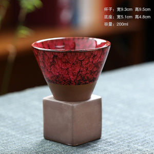 1pcs 200ml conical coffee cup stoneware creative vintage ceramic coffee cup ceramic cup water cup upgraded acacuss