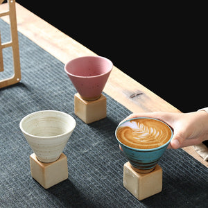 1pcs Creative Retro Ceramic Coffee Cup Rough Pottery Tea Cup Japanese Latte Pull Flower Porcelain Cup Household New Pottery Mug acacuss