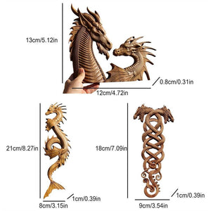 1pcs Resin Carving Dragon Statue Wall Hanging Decor Sculpture Home Craft Ornament Dragon Statue Wall Decor 3d Wall Art Sculpture acacuss
